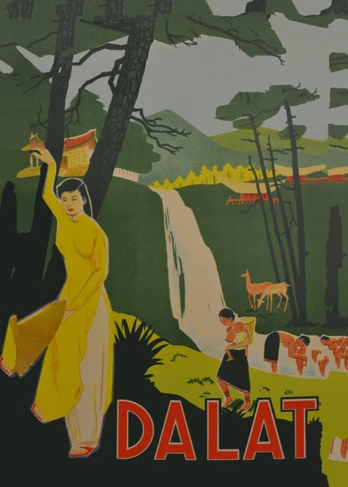 Vintage Travel Vietnam 'Dalat', 1960's, Reproduction 200gsm A3 Vintage Travel Poster