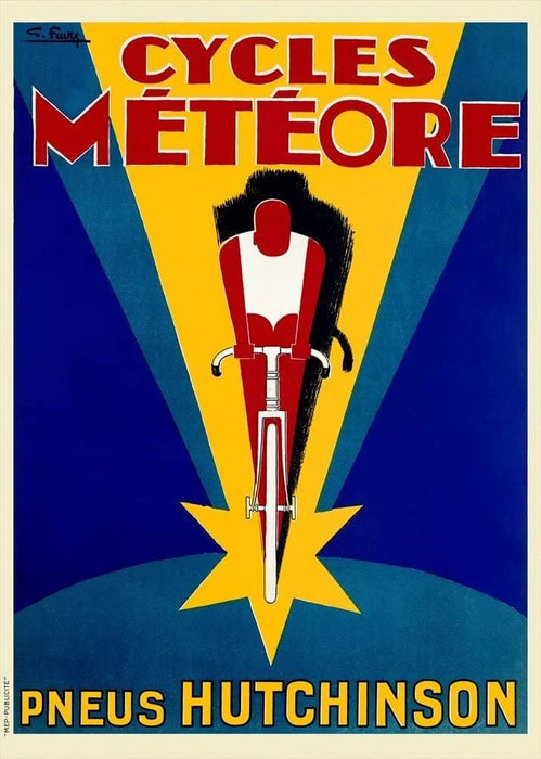 Vintage Cycling 'Meteore Cycles', France, 1930, Reproduction 200gsm A3 Vintage Art Deco Cycling Poster