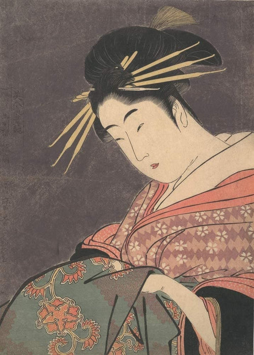 Kitagawa Utamaro 'Hanaogi of The Gomeiro from The Series Comparing The Charms of Beauties', Japan, 1794-95, Reproduction 200gsm A3 Vintage Classic Ukiyo-e Art Poster