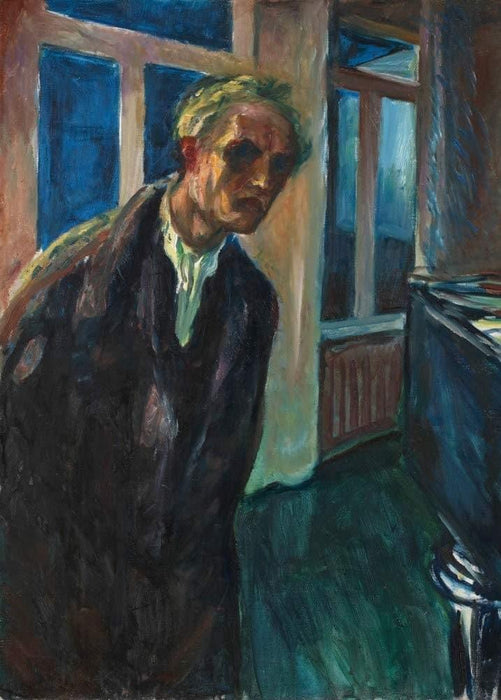 Edvard Munch 'Self-Portrait, The Night Wanderer', Norway, 1923, Reproduction 200gsm A3 Vintage Classic Art Poster - World of Art Global Limited