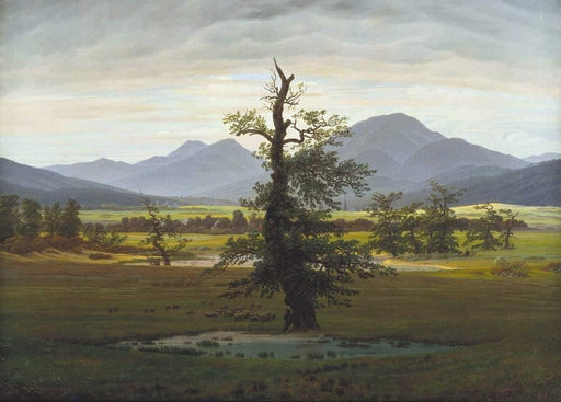 Caspar David Friedrich 'Village Landscape in Morning Light (The Lone Tree)', Germany, 1822, Reproduction 200gsm A3 Vintage Classic Art Poster - World of Art Global Limited