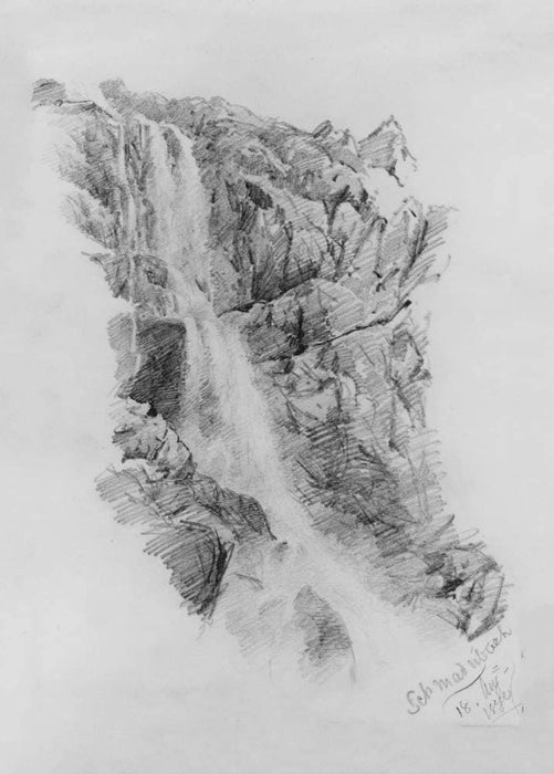 John Singer Sargent 'Schmadribach Falls, Switzerland', Reproduction 200gsm A3 Vintage Classic Art Poster
