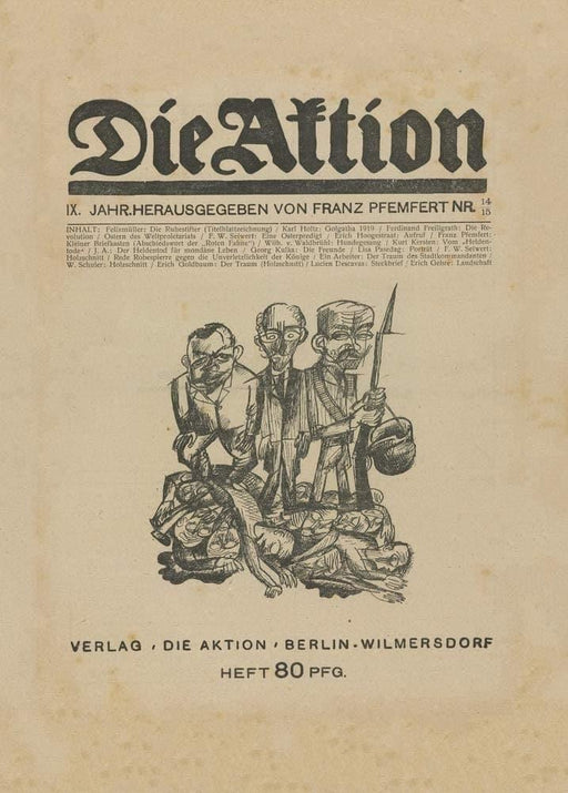 Franz Wilhelm Seiwert 'Die Aktion, vol, 9, no, 14-15', Germany, 1919, Reproduction 200gsm A3 Vintage Bauhaus Constructivism Art Poster - World of Art Global Limited