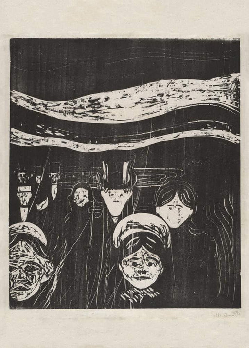 Edvard Munch 'Anxiety', Norway, 1896, Reproduction 200gsm A3 Vintage Classic Art Poster - World of Art Global Limited