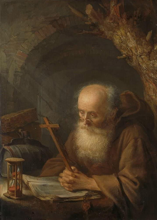 Gerrit Dou 'A Hermit, Detail', Netherlands, 1664, Reproduction 200gsm A3 Vintage Classic Art Poster - World of Art Global Limited
