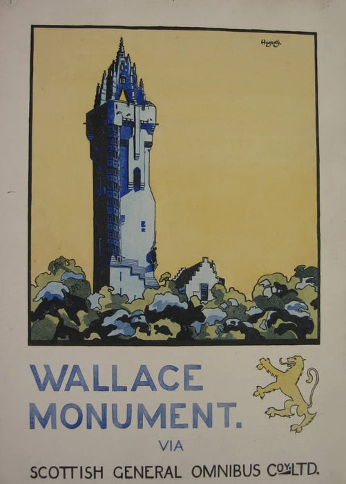 Vintage Travel Scotland 'Wallace Monument, Abbey Craig', 1927, Reproduction 200gsm A3 Vintage Art Deco Travel Poster
