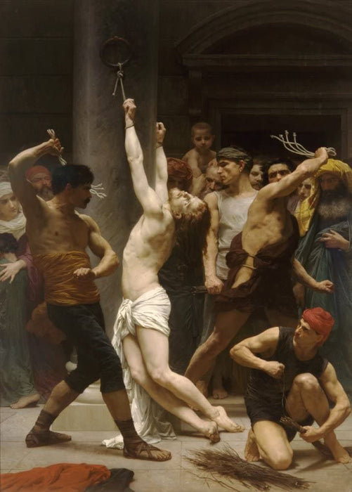 William-Adolphe Bouguereau 'The Flagellation of Our Lord Jesus Christ', France, 1880, Reproduction 200gsm A3 Vintage Art Poster