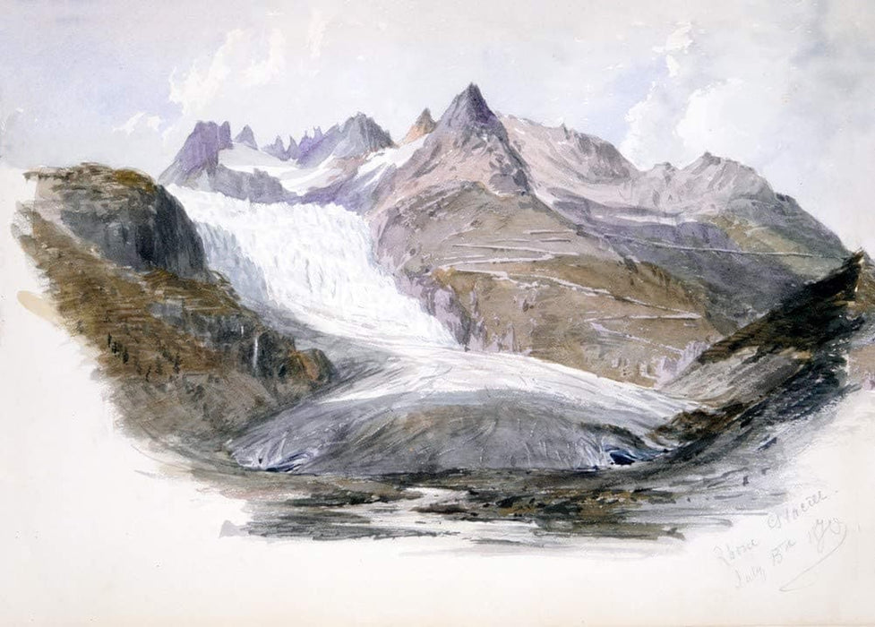 John Singer Sargent 'Rhone Glacier', U.S.A, 1870, Reproduction 200gsm A3 Vintage Classic Art Poster