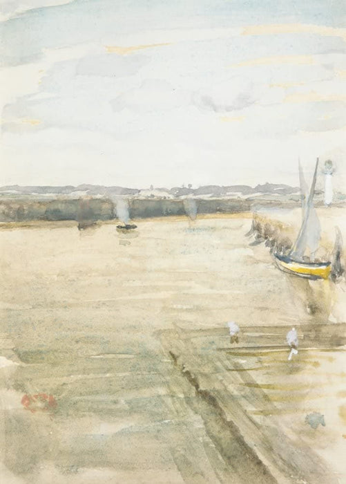 James McNeill Whistler 'Scene on The Mersey, Liverpool' Date Unknown, Reproduction 200gsm A3 Vintage Classic Art Poster