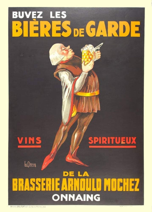 Vintage Beers, Wines and Spirits 'Bieres de Garde', France, 1920-30's, Reproduction 200gsm A3 Vintage Art Deco Poster
