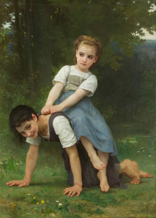 William-Adolphe Bouguereau 'The Horseback Ride', France, 1884, Reproduction 200gsm A3 Vintage Art Poster