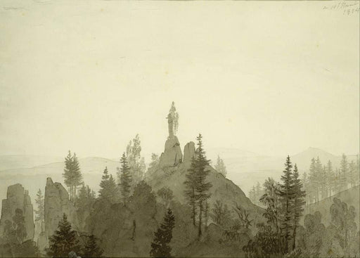 Caspar David Friedrich 'Statue of The Madonna in The Mountains', Germany, 1804, Reproduction 200gsm A3 Vintage Classic Art Poster - World of Art Global Limited