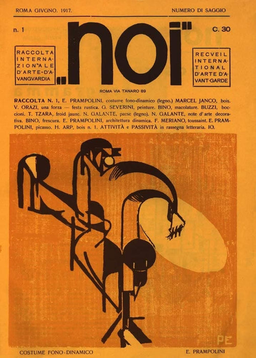 Vintage Futurism 'NOI Rivesta d'Arte Futurista', Italy, 1917, Enrico Prampolini, Reproduction 200gsm A3 Vintage Futurism Poster