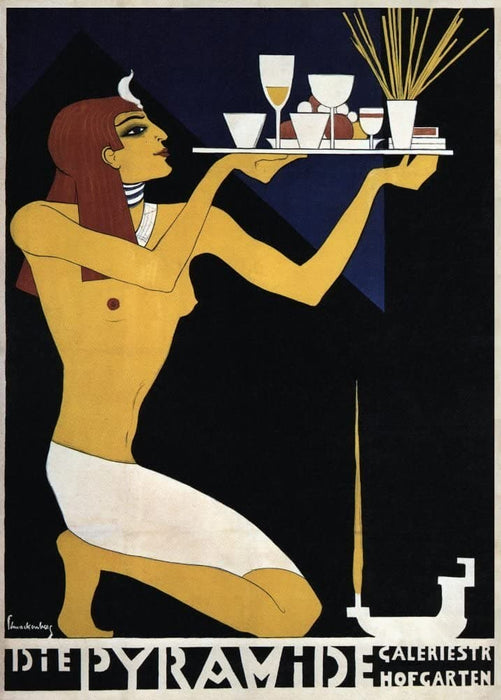 Vintage Coffee, Teas and Hot Drinks 'The Pyramid Cafe', Germany, 1920, Reproduction 200gsm A3 Vintage Art Nouveau Poster