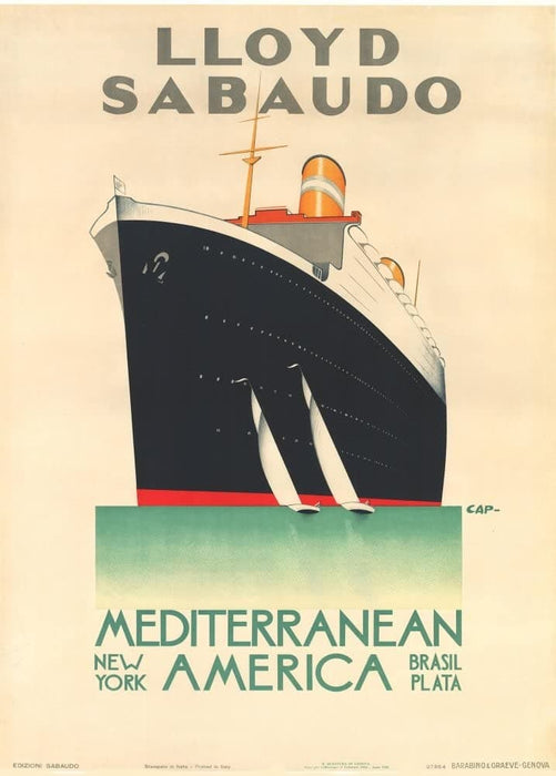 Vintage Travel South America 'Mediterranean to South and North America', 1930's, Reproduction 200gsm A3 Vintage Art Deco Travel Poster