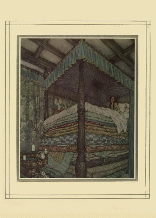 Edmund Dulac 'The Princess and The Pea, Reproduction 200gsm A3 Vintage Classic Art Poster - World of Art Global Limited