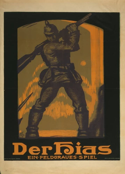 Vintage German WW1 Propaganda 'The Lliad. A Field-Gray Game', Germany, 1914-18, Reproduction 200gsm A3 Vintage German Propaganda Poster