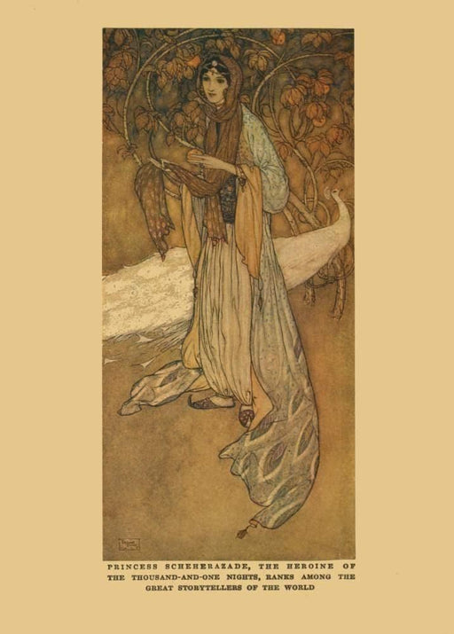 Edmund Dulac 'Princess Scheherazade', from 'Arabian Nights, One Thousand and One Nights', France, 1907, Reproduction 200gsm A3 Vintage Classic Art Poster - World of Art Global Limited