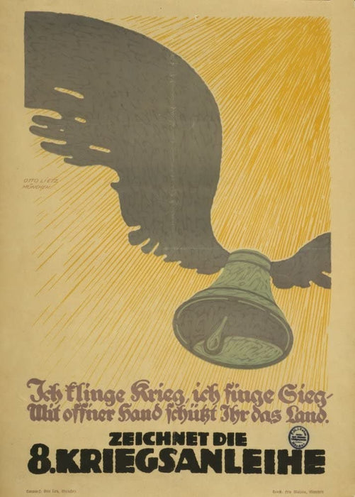 Vintage German WW1 Propaganda 'Buy The Eighth War Loan', Germany, 1914-18, Reproduction 200gsm A3 Vintage German Propaganda Poster
