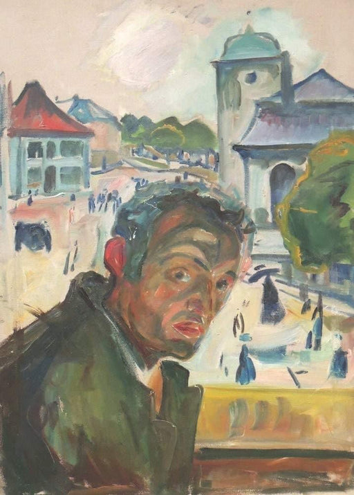 Edvard Munch 'Self-Portrait in Bergen', Norway, 1916, Reproduction 200gsm A3 Vintage Classic Art Poster - World of Art Global Limited