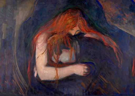 Edvard Munch 'Vampire, Detail', Norway, 1895, Reproduction 200gsm A3 Vintage Classic Art Poster - World of Art Global Limited