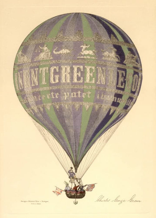 Vintage Travel Germany 'Ballooning', 1800's, Reproduction 200gsm A3 Vintage Travel Poster