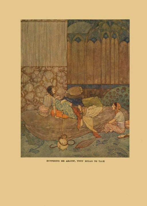 Edmund Dulac 'Supposing me Asleep, They Began to Talk', from 'Arabian Nights, One Thousand and One Nights', France, 1907, Reproduction 200gsm A3 Vintage Classic Art Poster - World of Art Global Limited