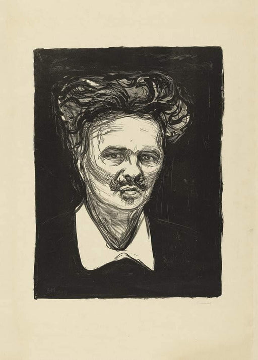 Edvard Munch 'Portrait of August StrindBerg', Norway, 1896, Reproduction 200gsm A3 Vintage Classic Art Poster - World of Art Global Limited