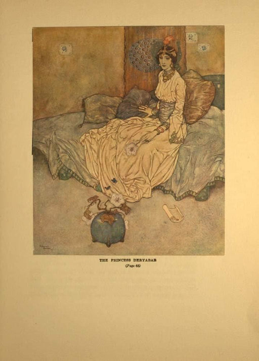Edmund Dulac 'The Princess Deryabar', from 'Arabian Nights, One Thousand and One Nights', France, 1907, Reproduction 200gsm A3 Vintage Classic Art Poster - World of Art Global Limited