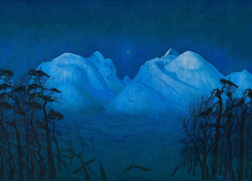 Harald Sohlberg 'Winter in The Mountains', Norway, 1914, Reproduction 200gsm A3 Vintage Classic Art Poster