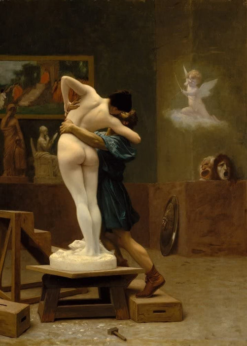 Jean-Leon Gerome 'Pygmalion and Galatea, Detail', 1890, France, Reproduction 200gsm A3 Vintage Classic Art Poster
