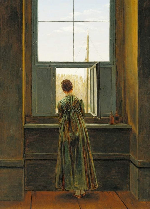 Caspar David Friedrich 'Woman at a Window', Germany, 1822, Reproduction 200gsm A3 Vintage Classic Art Poster - World of Art Global Limited