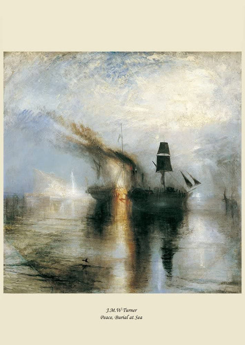 J.M.W Turner 'Peace, Burial at Sea', England, 1842, Reproduction Vintage 200gsm A3 Classic Art Poster