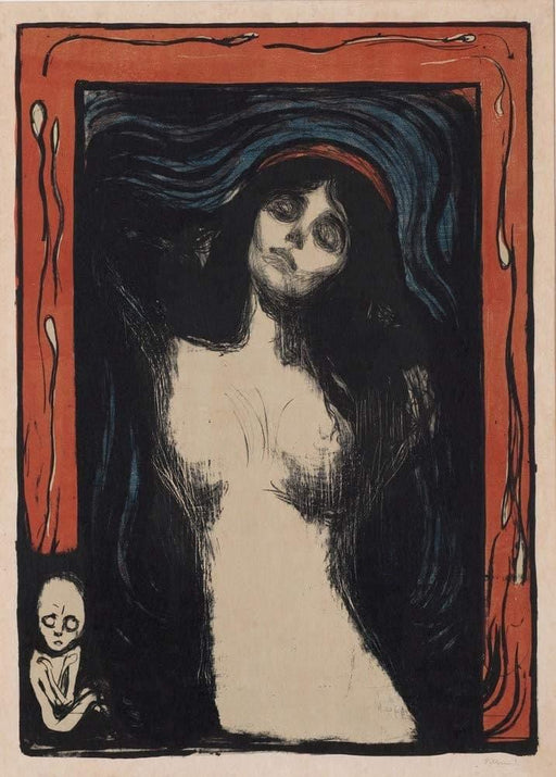 Edvard Munch 'Madonna with Strange Figure', Norway, 1894, Reproduction 200gsm A3 Vintage Classic Art Poster - World of Art Global Limited