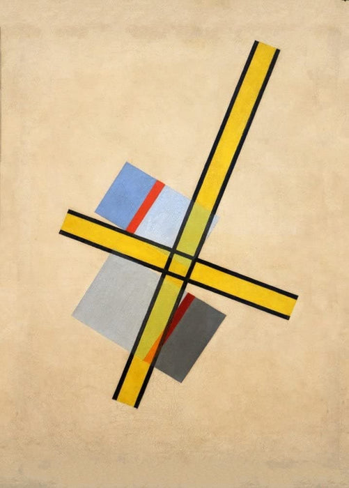 Laszlo Moholy-Nagy 'Yellow Cross Q VII', 1922, Hungary, Reproduction 200gsm A3 Vintage Classic Bauhaus Constructivism Poster