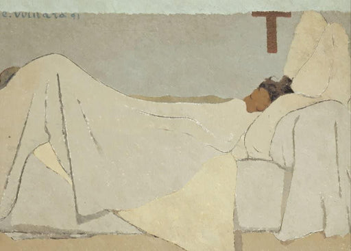 Edouard Vuillard 'Bed, Detail', France, 1891, Impressionism, Reproduction 200gsm A3 Vintage Classic Art Poster - World of Art Global Limited