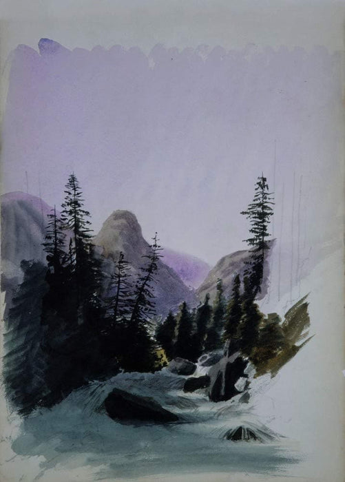 John Singer Sargent 'Alpine View, Murren', U.S.A, 1870, Reproduction 200gsm A3 Vintage Classic Art Poster