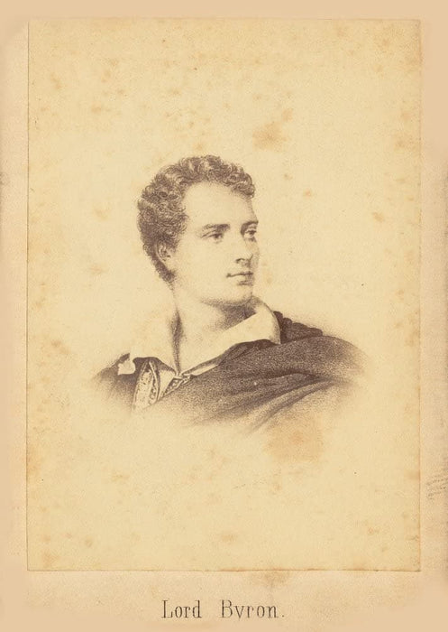 Vintage Poetry 'A Portrait of Lord Byron', England, 1870's, Reproduction 200gsm A3 Vintage Poetry Poster