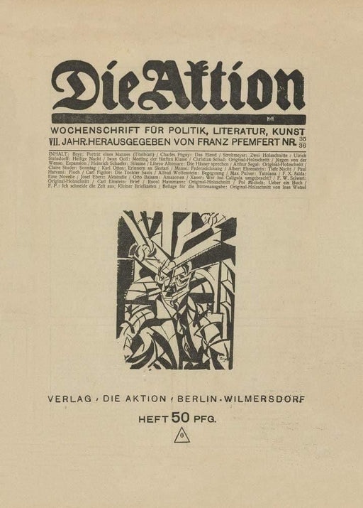 Franz Wilhelm Seiwert 'Die Aktion, vol, 7 no, 3536', Germany, 1918, Reproduction 200gsm A3 Vintage Bauhaus Constructivism Art Poster… - World of Art Global Limited