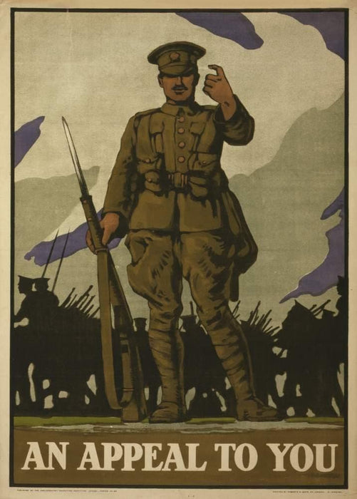Vintage British WW1 Propaganda 'Appeal to You', England, 1914-18, Reproduction 200gsm A3 Vintage British Propaganda Poster