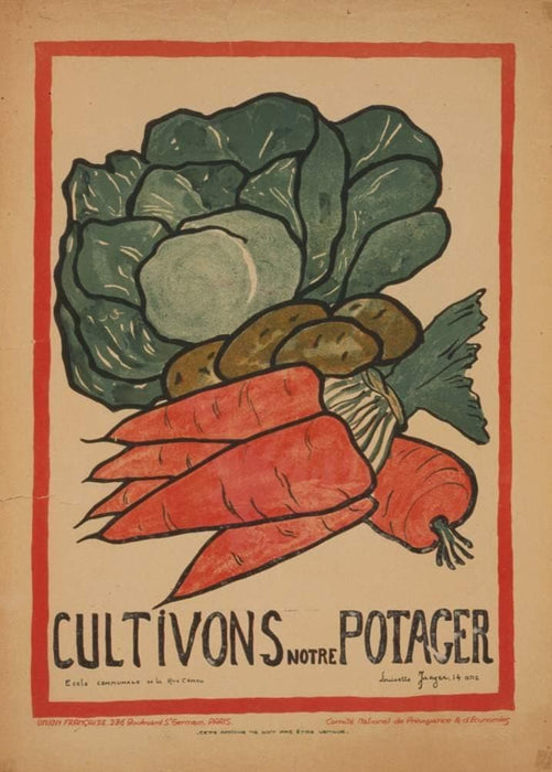 Vintage French WW1 Propaganda 'Cultivate Our Gardens', France, 1914-18, Reproduction 200gsm A3 Vintage French Propaganda Poster