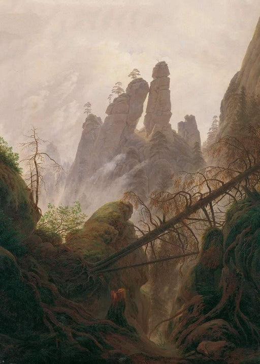 Caspar David Friedrich 'Rocky Ravine in The Elbe Sandstone Mountains', Germany, 1823, Reproduction 200gsm A3 Vintage Classic Art Poster - World of Art Global Limited