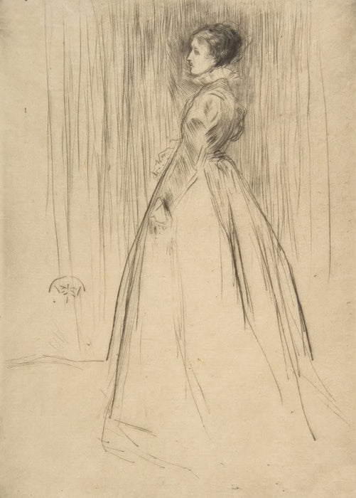 James McNeill Whistler 'The Velvet Dress. Mrs, Leyland', America, 1873, Reproduction 200gsm A3 Vintage Classic Art Poster