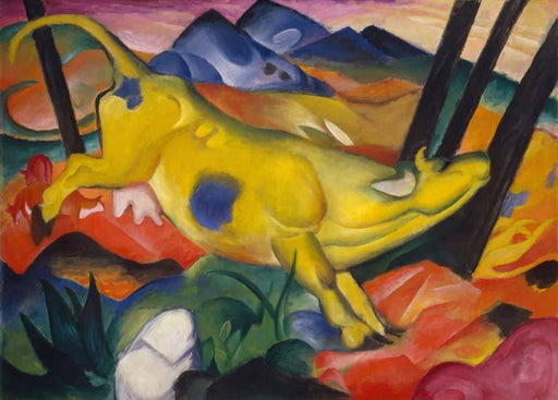 Franz Marc 'The Yellow Cow', German Expressionism, 1911, Reproduction 200gsm A3 Vintage Classic Art Poster - World of Art Global Limited