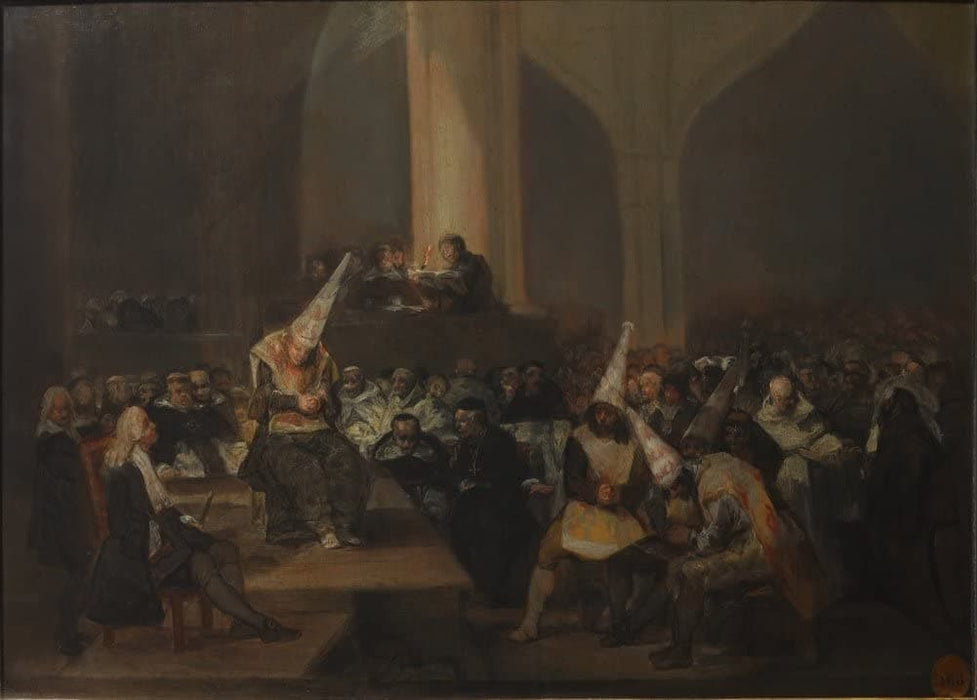 Vintage Occult and Magic 'Inquisition Scene', by Francisco Goya', Spain, 1808-12, Reproduction 200gsm A3 Vintage Poster