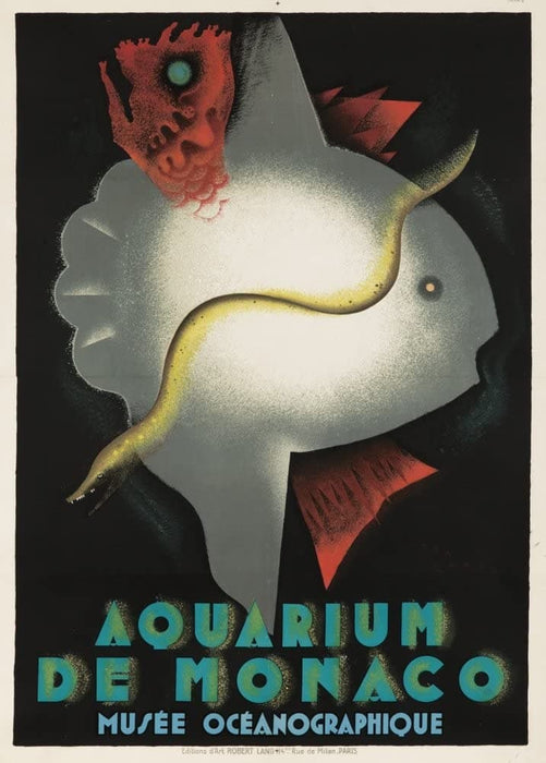 Vintage Travel Monaco 'Aquarium and Oceanographic Museum', 1926, Reproduction 200gsm A3 Vintage Art Deco Travel Poster