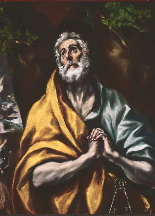 El Greco 'The Repentant St, Peter, Detail', 1600-1610, Spain, Reproduction 200gsm A3 Classic Art Poster - World of Art Global Limited