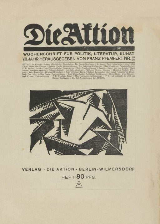Franz Wilhelm Seiwert 'Die Aktion, vol, 8, no, 25-26', Germany, 1918, Reproduction 200gsm A3 Vintage Bauhaus Constructivism Art Poster - World of Art Global Limited
