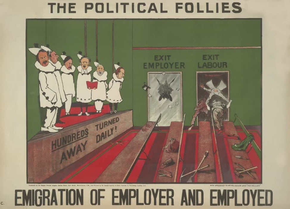 Vintage Conservative Party Propaganda 'The Political Follies', 1909, Reproduction 200gsm A3 Vintage British Propaganda Poster