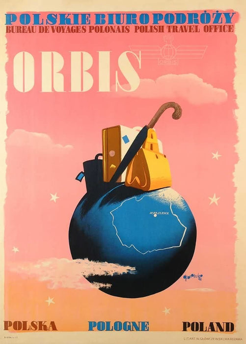 Vintage Travel Poland 'Orbis Travel Agency', 1946, Reproduction 200gsm A3 Vintage Art Deco Travel Poster